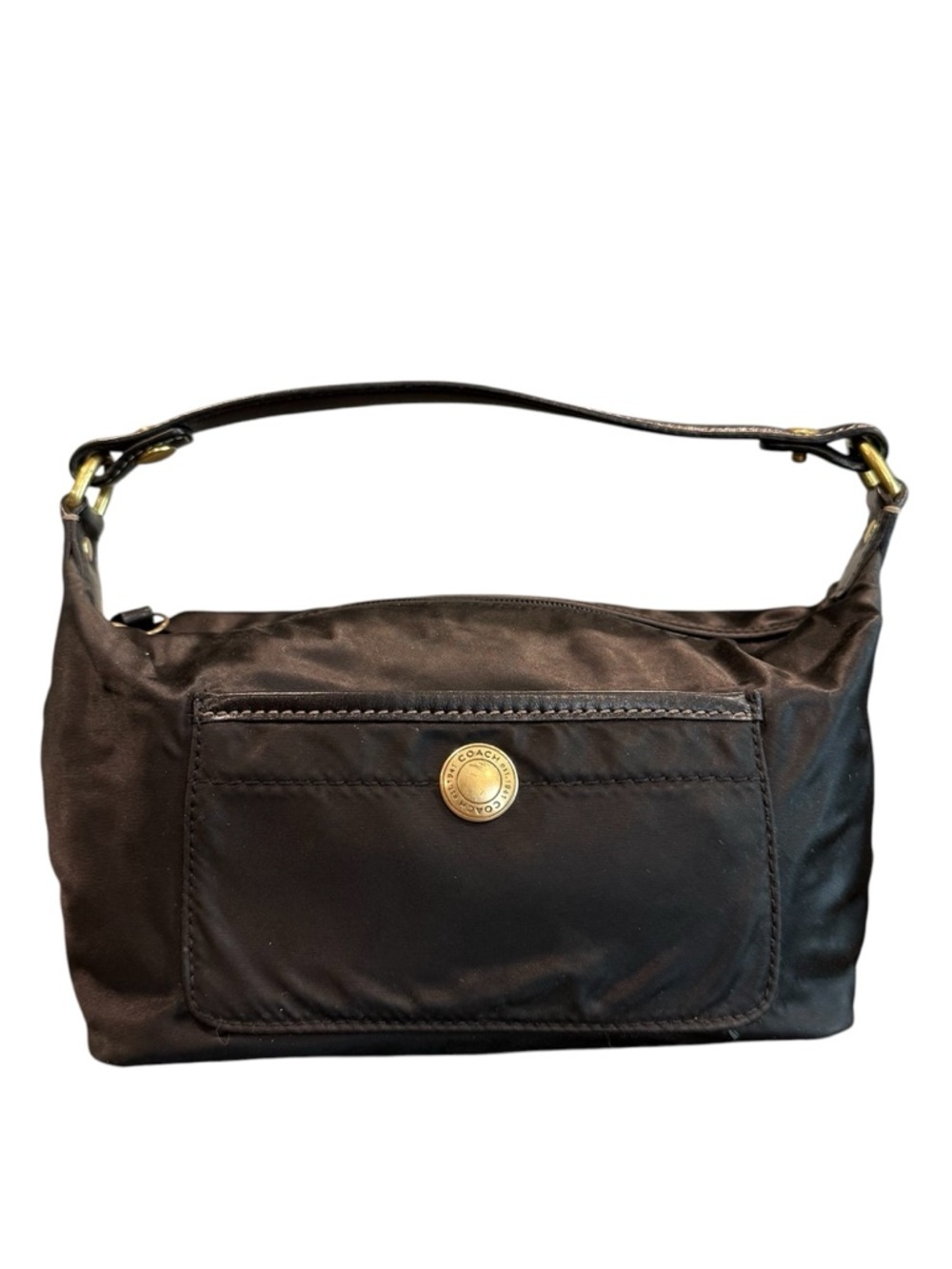 Vintage Coach mini nylon shoulder bag purse black Y2K